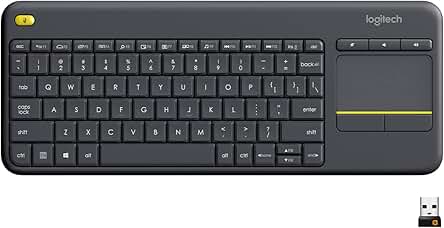 Logitech K400 Plus Wireless Touch TV Keyboard for PC-Connected TV - Black