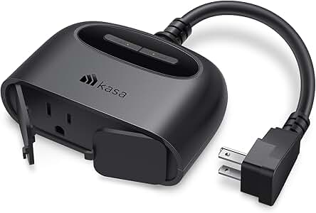 Kasa Outdoor Smart Plug, Smart Home Wi-Fi Outlet with 2 Sockets, EP40 | IP64 Weather